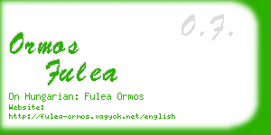 ormos fulea business card